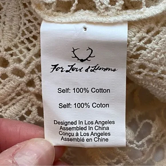 NWT For Love & Lemons Ivory Maldives Crochet Mini Dress/ Cover-Up Size Medium - Picture 13 of 15